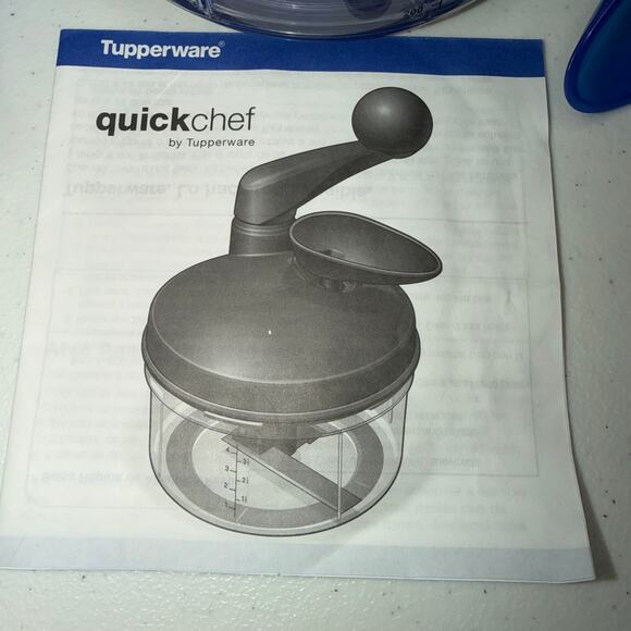 Tupperware Quick Chef Manual Food Processor Chopper Mixer 4 Cups Blue - Picture 6 of 10